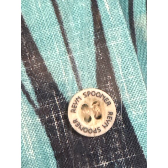 Reyn Spooner Mens Hawaiian Traditional Shirt XL Blue Green Surfboard Print Butto - Picture 10 of 10